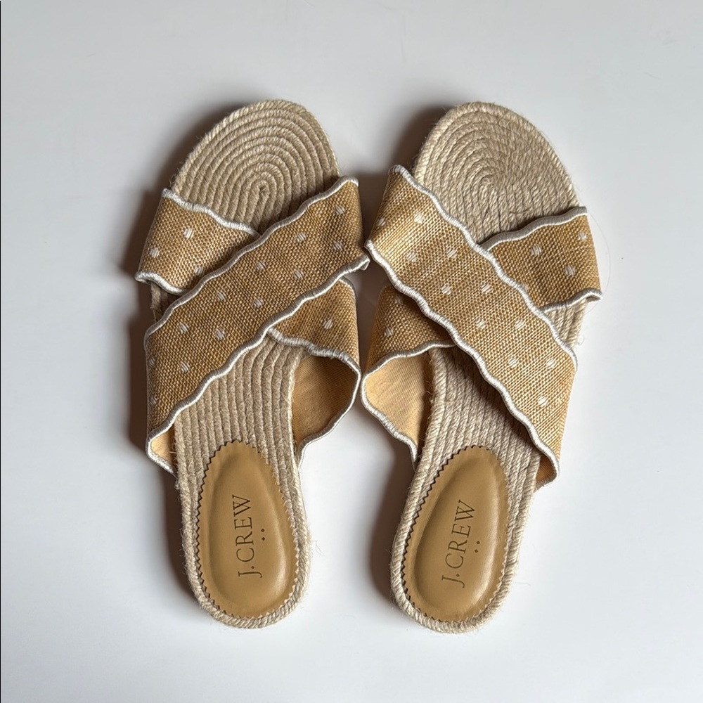 J. Crew Factory Scalloped Polka-dot Slide Sandals - Picture 2 of 3